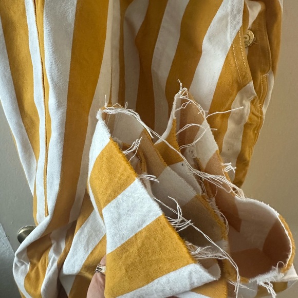 Striped Yellow and White Kids One Piece - Picture 4 of 5